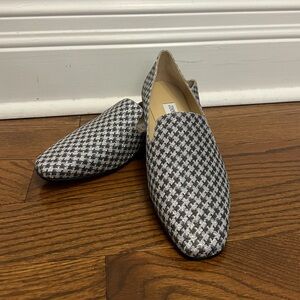NWOT Jimmy Choo Black and White Houndstooth Loafers
